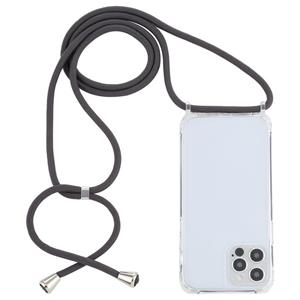 huismerk Transparante acryl airbag schokbestendige telefoon beschermhoes met lanyard voor iphone 13 pro