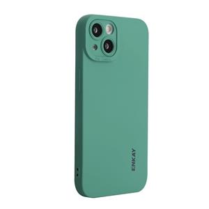 Enkay Liquid Silicone Phone Case voor iPhone 13 (Dark Green)