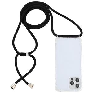 huismerk Transparante Acrylic Airbag Schokbestendige Telefoon Beschermhoes met Lanyard voor iPhone 13 Pro (Zwart)