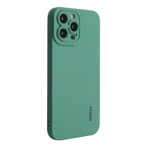 Enkay Liquid Silicone Phone Case voor iPhone 13 Pro (Dark Green)