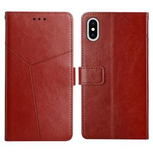 huismerk Y Stitching horizontale flip lederen telefoonhoesje met houder & kaart slots & portemonnee en fotolijst voor iPhone XS max