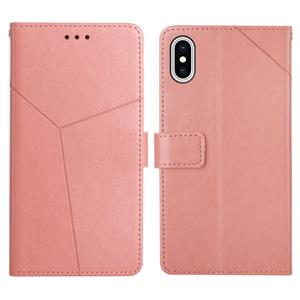 huismerk Y Stitching Horizontale Flip Lederen Telefoonhoesje Met Houder & Kaart Slots & Portemonnee & Fotolijst voor iPhone XS MAX (ROSE GOUD)