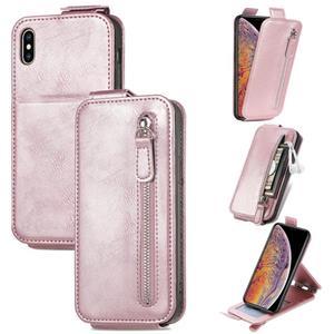 huismerk Zipper Wallet Vertical Flip Leather Phone Case voor iPhone XS Max