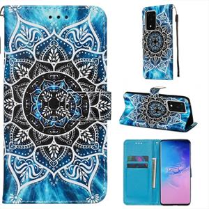 huismerk Voor Galaxy S20 Ultra Gekleurd tekenpatroon Plain Weave Horizontale Flip Lederen Case met Holder & Card Slot & Wallet&Lanyard(Undersea Mandala)