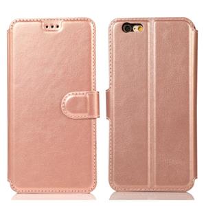 huismerk Voor iPhone 6 / 6s Kalf Texture Magnetic Buckle Horizontale Flip Lederen Case met Holder & Card Slots & Wallet & Photo Frame (Rose Gold)