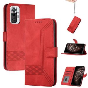 huismerk Voor Xiaomi Redmi Note 10 Pro Cubic Skin Feel Flip Leren Telefoonhoes