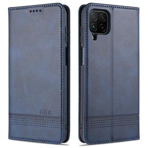 For Samsung Galaxy M32 Global AZNS Magnetic Calf Texture Horizontal Flip Leather Case with Card Slots & Holder & Wallet(Dark Blue)