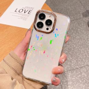 huismerk Colorful Laser Electroplating Shockproof Phone Case For iPhone 13 (Lingge)