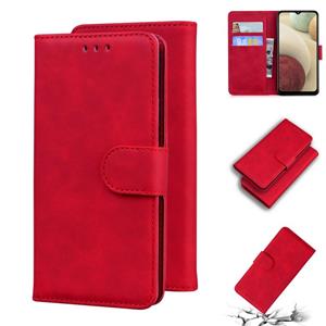 Voor Samsung Galaxy M32 4G / F22 4G Skin Feel Pure Color Flip Leather Phone Case