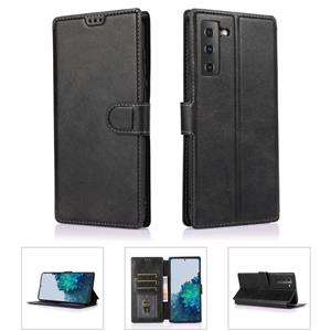 huismerk For Samsung Galaxy S21+ 5G Shockproof PU + TPU Leather Phone Case(Black)