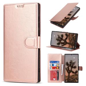 huismerk For Samsung Galaxy S22 Ultra 5G Shockproof PU + TPU Leather Phone Case(Rose Gold)