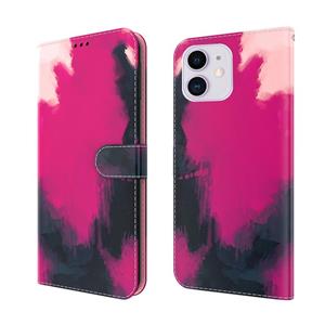 huismerk Aquarel Pattern Horizontale Flip Leren Case met Houder & Card Slot & Portemonnee voor iPhone 12 Mini (Berry Color)