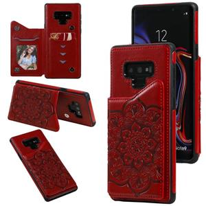 huismerk Voor Samsung Galaxy Note9 Bloem Embossing Patroon Schokbestendige Beschermhoes Met Houder & Card Slots & Fotolijst