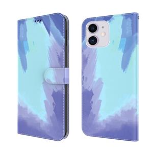 huismerk Aquarel Patroon Horizontale Flip Lederen Case met Houder & Card Slot & Portemonnee voor iPhone 12 Mini (Winter Snow)