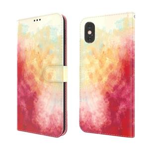 huismerk Aquarel Pattern Horizontale Flip Leren Case met Houder & Card Slot & Portemonnee voor iPhone X / XS (Lente Cherry)