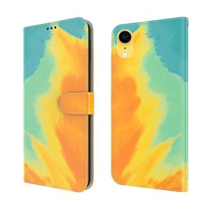 huismerk Aquarel Patroon Horizontale Flip Leren Case met Houder & Card Slot & Portemonnee voor iPhone XR (Herfst Bladkleur)