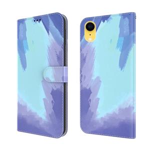 huismerk Aquarel Pattern Horizontale Flip Leren Case met Houder & Kaart Slot & Portemonnee voor iPhone XR (Winter Snow)