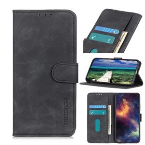 Voor Xiaomi Redmi Note 8 2021 Khazneh Retro Texture PU + TPU Horizontale Flip Lederen Case met Houder & Card Slots & Portemonnee (Zwart)