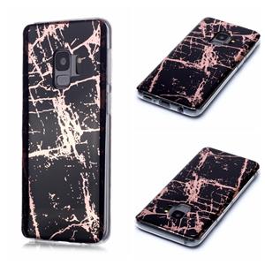 huismerk Voor Galaxy S9 Plating Marble Pattern Soft TPU Protective Case (Black Gold)