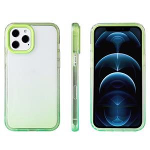 huismerk Candy Gradiënt Flat Surface TPU + PC Shockproof Case voor iPhone 13 Mini (avocado groen)