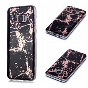 huismerk Voor Galaxy S8 Plating Marble Pattern Soft TPU Protective Case (Black Gold)