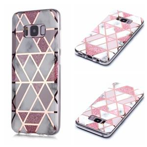 huismerk Voor Galaxy S8+ Plating Marble Pattern Soft TPU Protective Case (Roze)