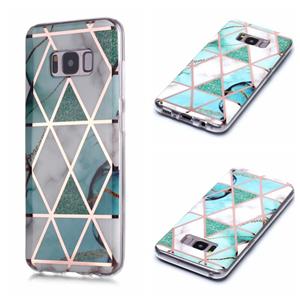 huismerk Voor Galaxy S8+ Plating Marble Pattern Soft TPU Protective Case (Groen Wit)