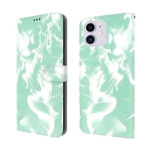 huismerk Cloud Mist Patroon Horizontale Flip Leren Case met Houder & Kaart Slot & Portemonnee voor iPhone 12 Mini (Mint Green)