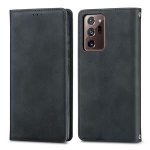 huismerk Voor Samsung Galaxy Note20 Ultra Retro Skin Feel Business Magnetic Horizontal Flip Leather Case met Holder & Card Slots & Wallet & Photo Frame(Zwart)