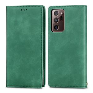 huismerk Voor Samsung Galaxy Note20 Ultra Retro Skin Feel Business Magnetic Horizontal Flip Leather Case met Holder & Card Slots & Wallet & Photo Frame(Groen)