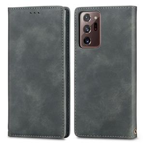 huismerk Voor Samsung Galaxy Note20 Ultra Retro Skin Feel Business Magnetic Horizontal Flip Leather Case met Holder & Card Slots & Wallet & Photo Frame(Grey)