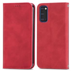 huismerk Voor Samsung Galaxy S20 Retro Skin Feel Business Magnetische Horizontale Flip Lederen Case met Houder & Kaart Slots & Portemonnee & Foto Frame (Rood)