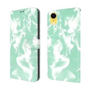 huismerk Cloud Mist Patroon Horizontale Flip Lederen Case met Houder & Card Slot & Portemonnee voor iPhone XR (Mint Green)