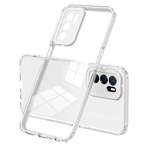 huismerk Voor OPPO A16 / A16s 3 in 1 Clear TPU Color PC Frame Phone Case