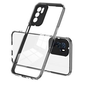 huismerk Voor OPPO A16 / A16s 3 in 1 Clear TPU Color PC Frame Phone Case