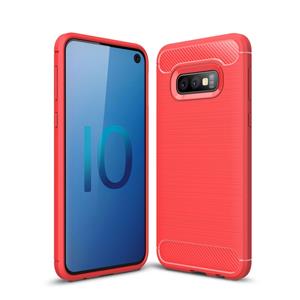 huismerk Geborsteld textuur koolstofvezel TPU Case voor Galaxy S10e