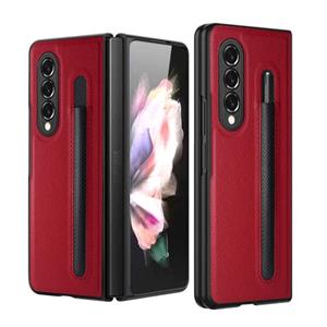 Voor Samsung Galaxy Z Fold3 5G GKK Opvouwbare Litchi Texture PU + PC Phone Case met Pen Slot