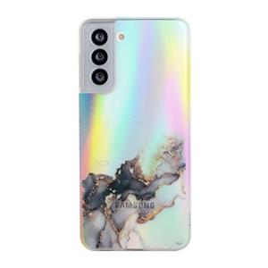 huismerk Voor Samsung Galaxy S21 + 5G Laser Marmeren Patroon Duidelijke TPU-schokbestendige beschermhoes