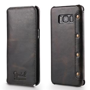 Voor Galaxy S8 Plus Denior Oil Wax Cowhide Eenvoudige horizontale flip lederen zaak met card slots & Wallet(Zwart)