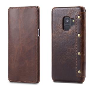 For Galaxy S9 Denior Oil Wax Cowhide Simple Horizontal Flip Leather Case with Card Slots & Wallet(Brown)