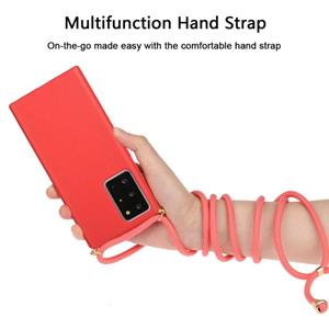 huismerk Voor Samsung Galaxy Note20 Ultra Wheat Straw Materiaal + TPU beschermhoes met Lanyard(Rood)