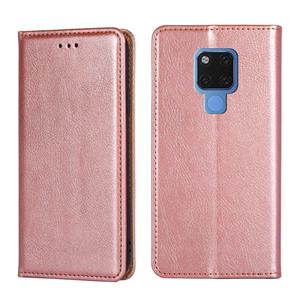 Huismerk Voor Huawei Mate 20 PU + TPU Gloss Oil Solid Color Magnetic Horizontal Flip Leather Case met Holder & Card Slot & Wallet(Rose Gold)