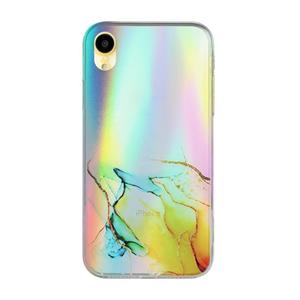 huismerk Laser Marble Pattern Clear TPU schokbestendige beschermhoes voor iPhone XR