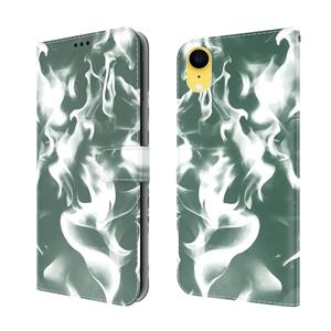 huismerk Cloud Mist Patroon Horizontale Flip Leren Case met Houder & Card Slot & Portemonnee voor iPhone XR (Dark Green)