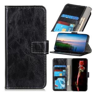 Voor Xiaomi Redmi Note 8 2021 Retro Crazy Horse Textuur Horizontale Flip Leren Case met Houder & Card Slots & Fotolijst & Wallet (Zwart)