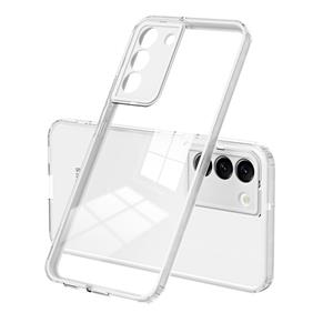 huismerk Voor Samsung Galaxy S22+ 5G 3 in 1 Clear TPU Color PC Frame Phone Case