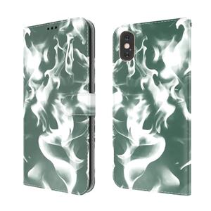 huismerk Cloud Mist Patroon Horizontale Flip Leren Case met Houder & Card Slot & Portemonnee voor iPhone XS MAX (Dark Green)