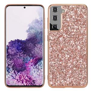 huismerk Voor Samsung Galaxy S21 5G Glitter Powder Shockproof TPU Beschermhoes (Rose Gold)