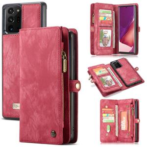 Voor Samsung Galaxy Note20 Ultra CaseMe-008 Afneembare Multifunctionele Horizontale Flip Lederen Case met kaartslot & houder & ritsportemonnee & fotof