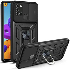 huismerk Voor Samsung Galaxy A21S Sliding Camera Cover Design TPU + PC beschermhoes